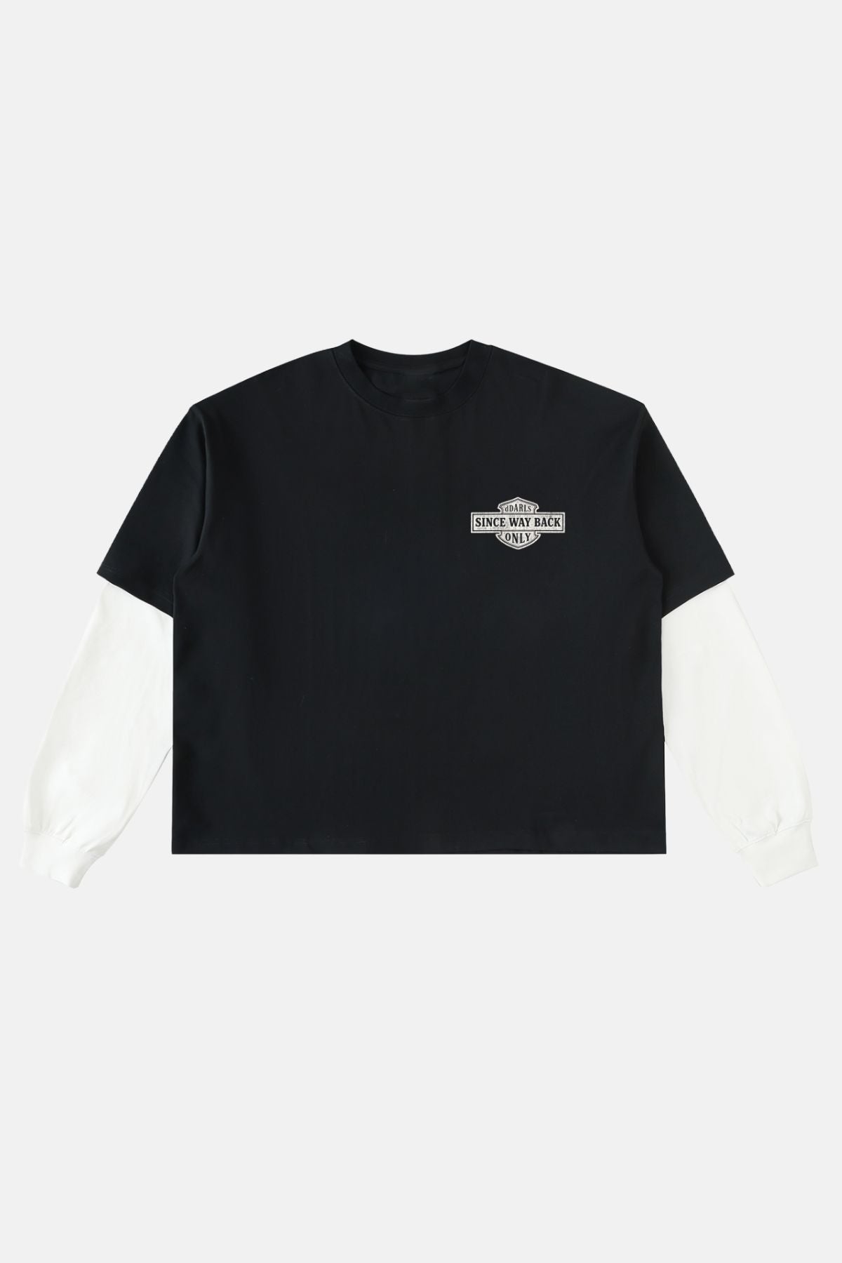 dDarl Lovers Layered Tee in Black — dDarl Lovers Layered Tee – Black A vintage biker-inspired graphic with a cheeky nod to an iconic classic.