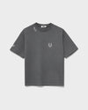 dDARL Tatt Tee in Grey, front flat lay with horseshoe graphic