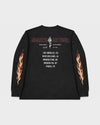 dDARL Tour LS Tee in Black, back flat lay with tour dates