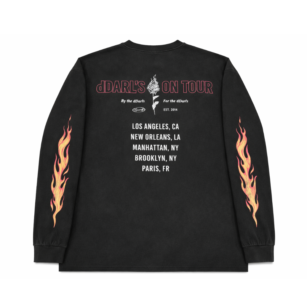 dDarl Tour LS Tee — a statement tee with a vintage feel, the dDARL Tour Tee is designed in an oversized fit with a soft, washed finish for that lived-in look.