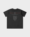 dDARL Tour SS Tee in Black, back flat lay with tour dates