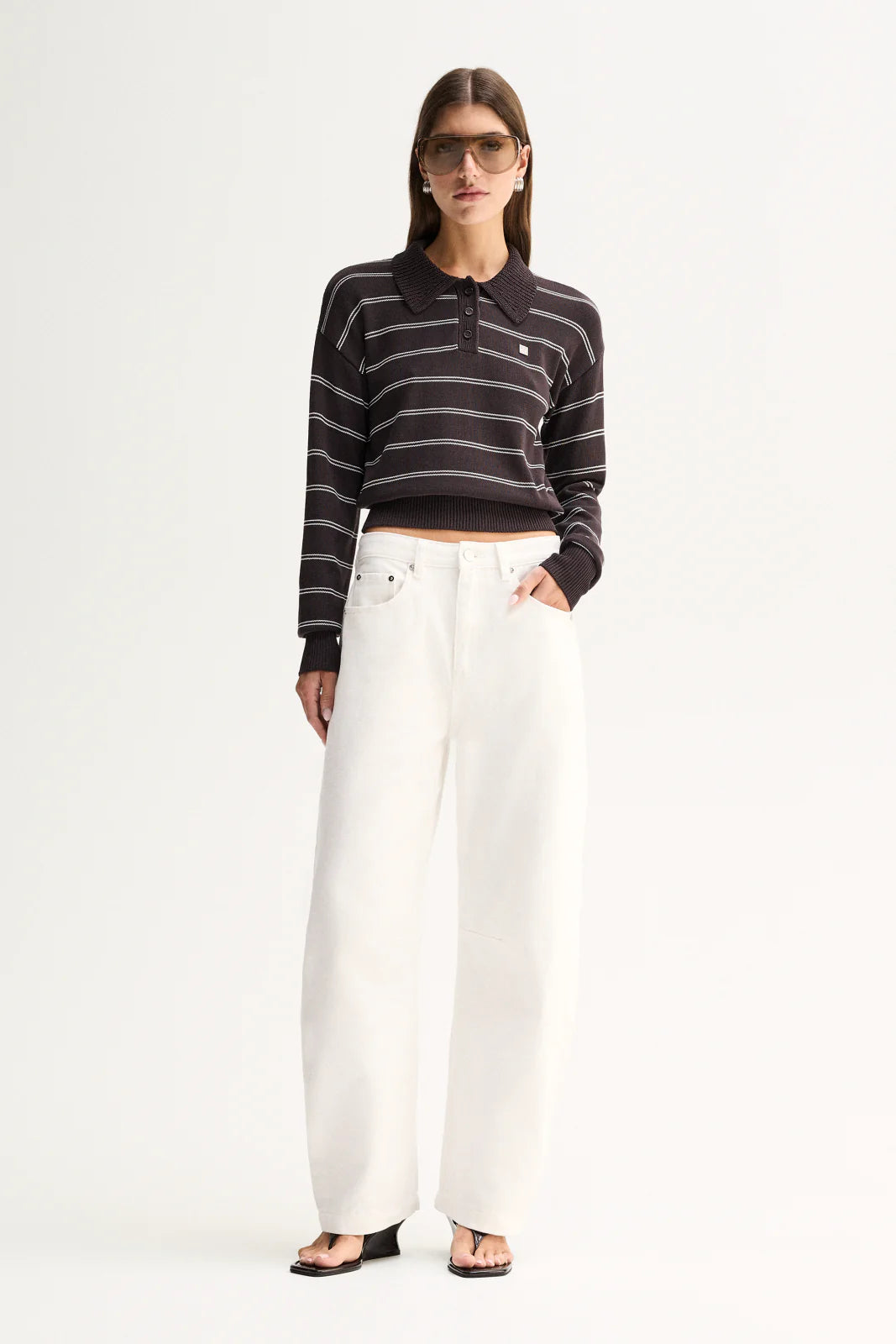 Elka Collective Irina Knit Jumper in Chocolate Stripe — a relaxed wardrobe staple with a polished striped finish, the Elka Collective Irina Knit in Chocolate Stripe combines an easy silhouette with timeless everyday styling.