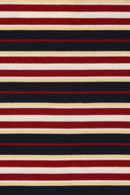 Faithfull The Brand Doris Cardigan in Cila Stripe Navy, striped knit fabric detail