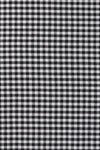 A close-up shows the small black and white gingham check pattern of the fabric.
