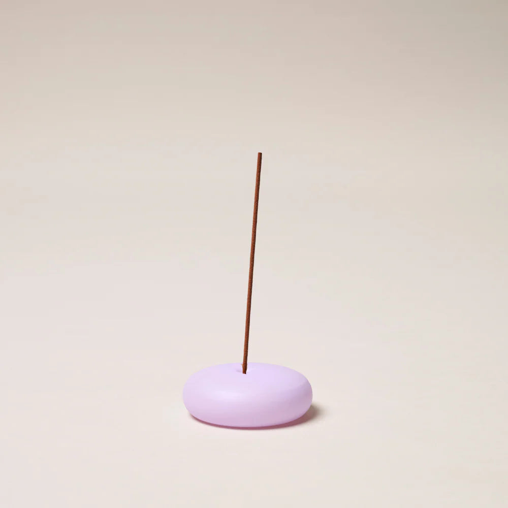 Gentle Habits Frosted Glass Incense Holder in Lilac — soft, minimal and colourful.