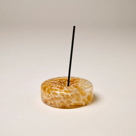 Gentle Habits Glass Marble Holder in Brown — our Heavyweight Glass Incense Holder is a sculptural statement piece -solid, grounding, and beautifully tactile.