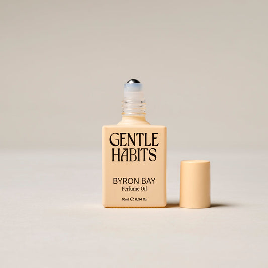 Gentle Habits Perfume Oil in Byron Bay — fresh, Slightly Woody, Hint Of Sweet Elevate your scent routine with our Gentle Habits roll-on perfume oils.