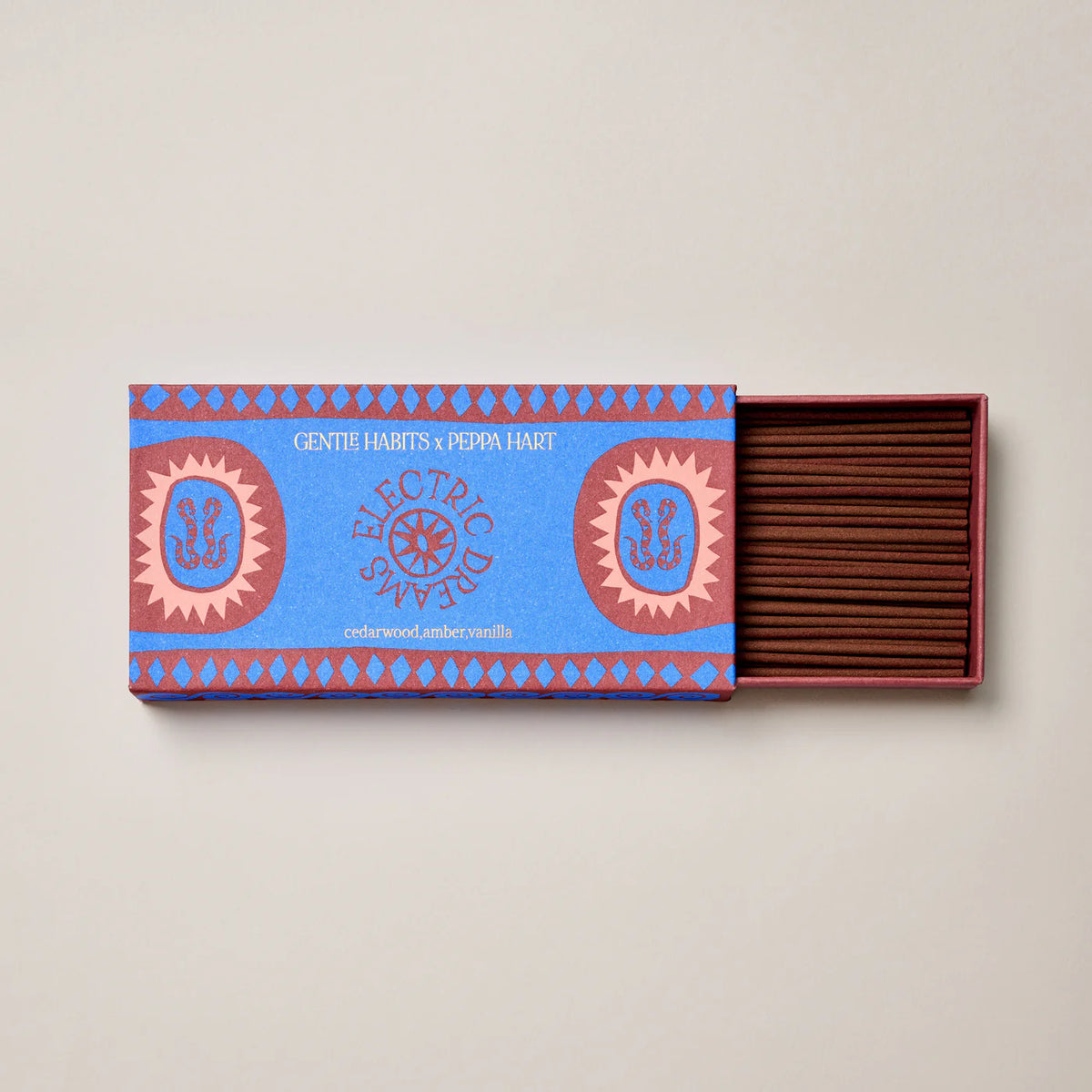 Gentle Habits This is Incense in Peppa Hart — electric Dreams X Peppa Hart is a special collaboration that tells the story of two beautiful friends, the two Sophie's, chasing their electric dreams together side by side.