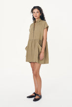 Rowie 'Gina Linen Mini Dress' - Dusty Olive