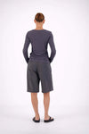 Jasmine Alexa Estelle Bermuda Shorts in Steel Grey — from Jasmine Alexa, the Estelle Bermuda Shorts are tailored with a modern, effortless edge.
