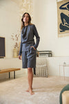 Jasmine Alexa Estelle Bermuda Shorts in Steel Grey — from Jasmine Alexa, the Estelle Bermuda Shorts are tailored with a modern, effortless edge.