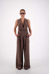 Jasmine Alexa Melissa Tie Top in Taupe — a fresh take on daily layering.