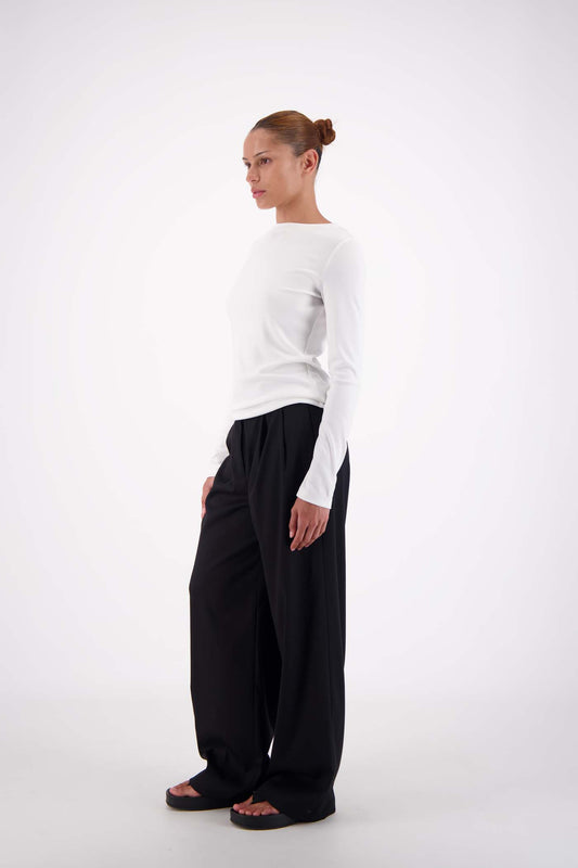 Jasmine Alexa Soho Long Sleeve Top in White — the ultimate styling base.