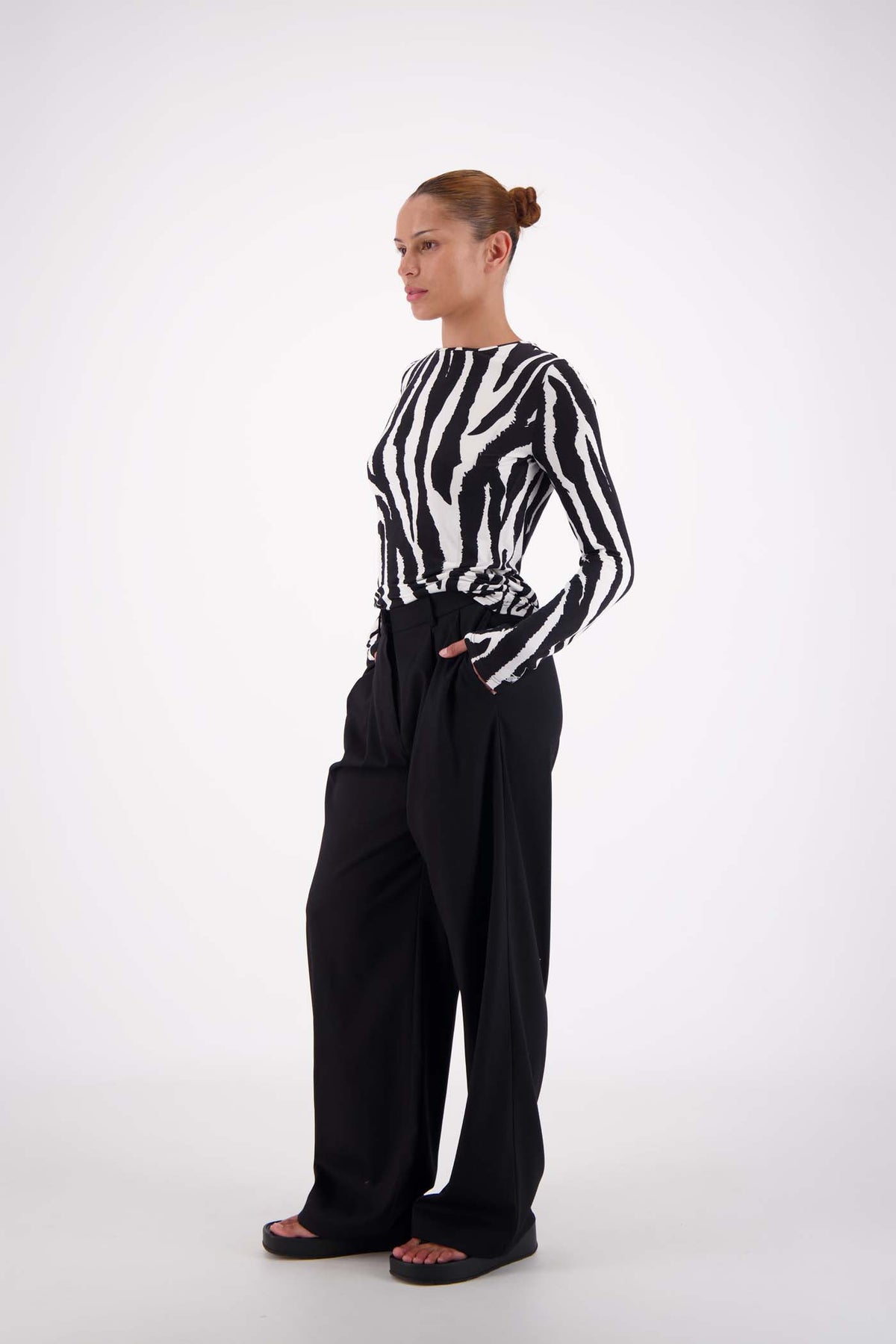 Jasmine Alexa Soho Long Sleeve Top in Zebra — the ultimate styling base for adding some pattern to your wardrobe.