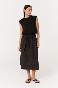 Rowie 'Jessica Organic Midi Dress' - Tonal Noir