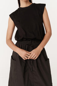 Rowie 'Jessica Organic Midi Dress' - Tonal Noir