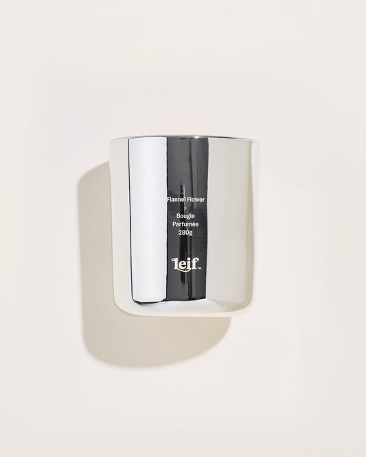 Leif HOLIDAY x Mark Gowing - Flannel Flower Candle in Silver — limited Edition Holiday x Mark Gowing — a celebration of art, form and typography.