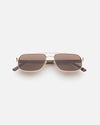 Lu Goldie Evangeline Sunglasses in Coffee — a hot girl take on the classic aviator, she brings an air of authority to any outfit.