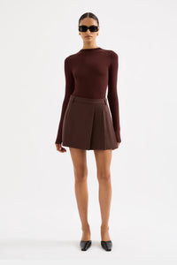 Nude Lucy 'Easton Tailored Mini Skirt' - Cocoa