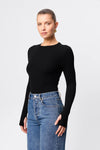 Mossman Brooklyn Top in Black, product photo.