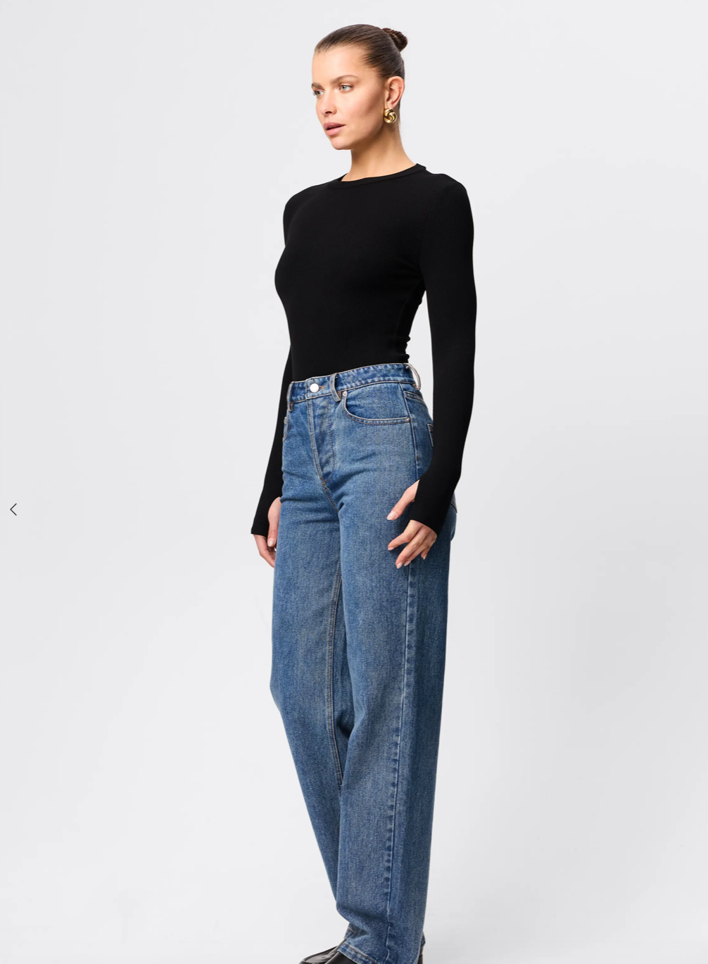 Mossman Brooklyn Top in Black, product photo.