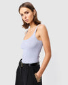 Mossman Fine Line Knit in Sky Blue — the Fine Line Knit Tank in Sky Blue by Mossman blends elegance and ease in a timeless silhouette.