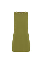 Rowie 'Muriel Button Boatneck Mini Dress' - Palm Green