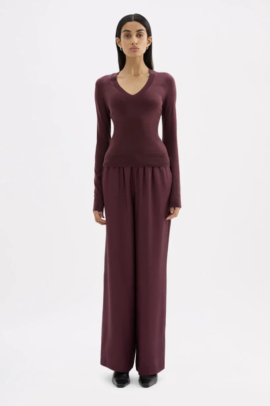 Nude Lucy Abia Merino Blend Knit Top in Mulberry — elevate your everyday capsule with a touch of luxury.