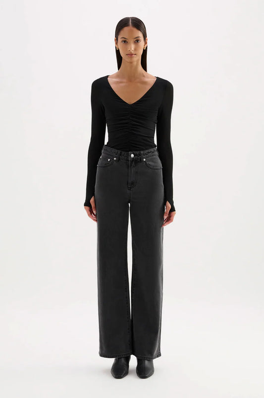 Nude Lucy Gigi Mesh Top in Black — the Gigi Mesh Top by Nude Lucy in Black is a sheer, lightweight layer designed to contour the body with a soft stretch finish.