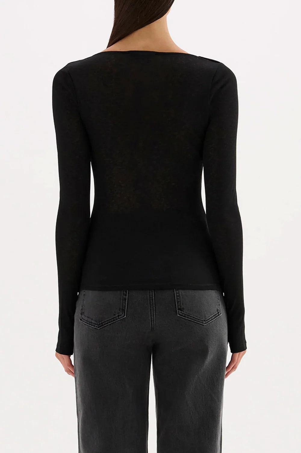 Nude Lucy Gigi Mesh Top in Black — the Gigi Mesh Top by Nude Lucy in Black is a sheer, lightweight layer designed to contour the body with a soft stretch finish.