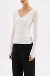 Nude Lucy Gigi Mesh Top in Salt — the Gigi Mesh Top by Nude Lucy in Salt is a sheer, lightweight layer designed to contour the body with a soft stretch finish.