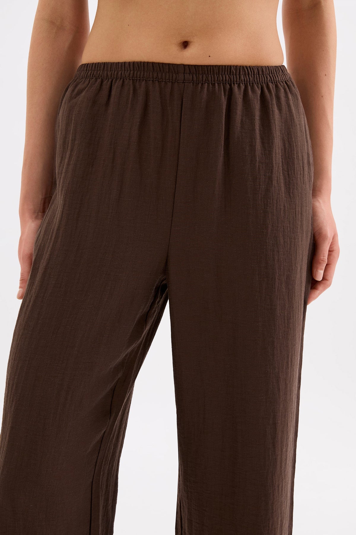 Close-up front view highlighting the elastic waistband and lightweight fabric.