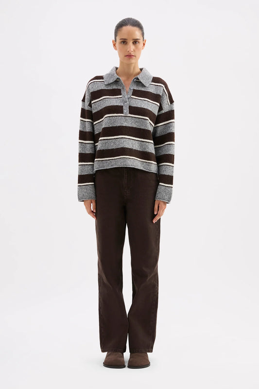 Nude Lucy Maia Rugby Knit in Charcoal — the elevated seasonal staple your capsule wardrobe has been waiting for.