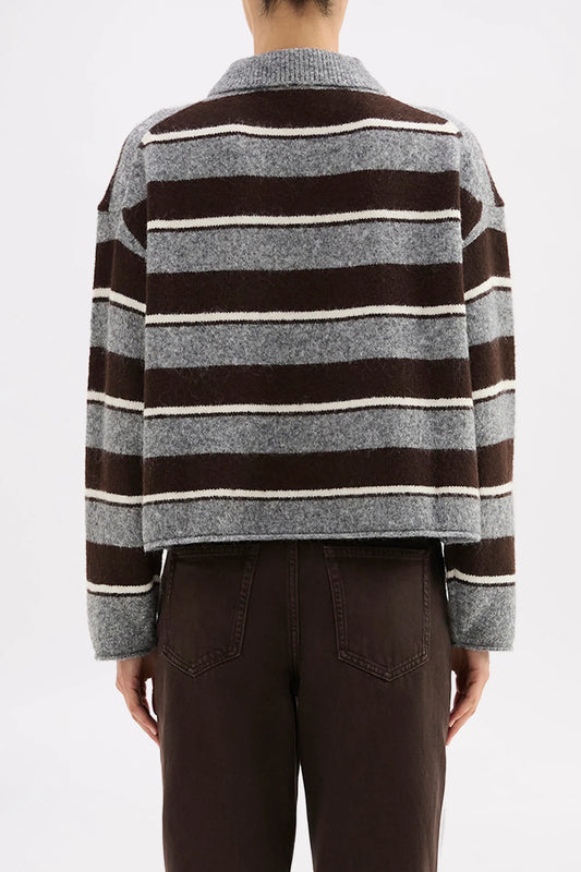 Nude Lucy Maia Rugby Knit in Charcoal — the elevated seasonal staple your capsule wardrobe has been waiting for.