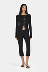 Ownley Nina Cardi Top in Black — the Nina Cardigan Top by Ownley in Black is a longsleeve top silhouette.