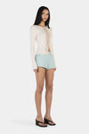 Ownley Nina Cardi Top — the Nina Cardigan Top by Ownley in Cream is a longsleeve top silhouette.