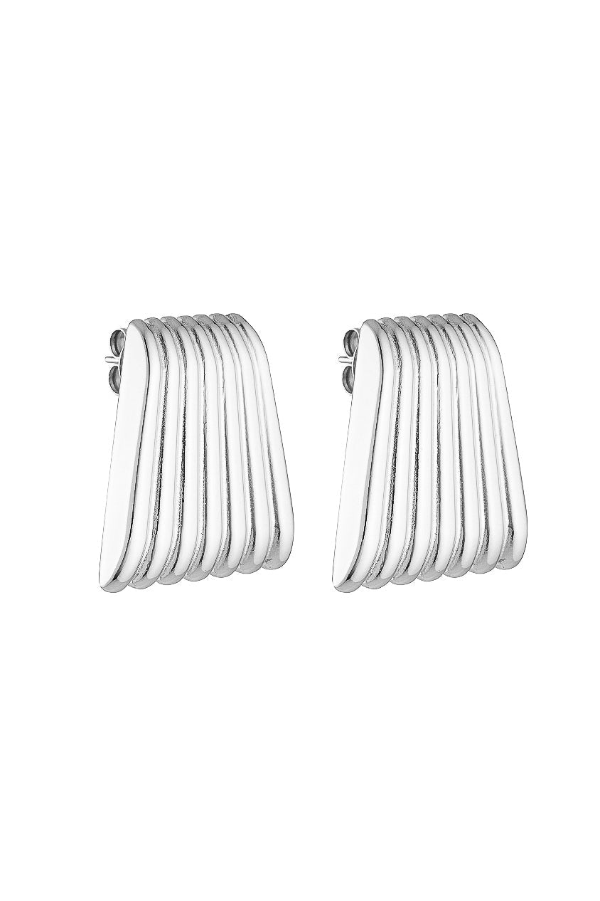 Porter Caterpillar Earrings in Silver — caterpillar Earrings are Porter's sculptural take on statement studs — a bold, textured silhouette designed to make an easy style statement.