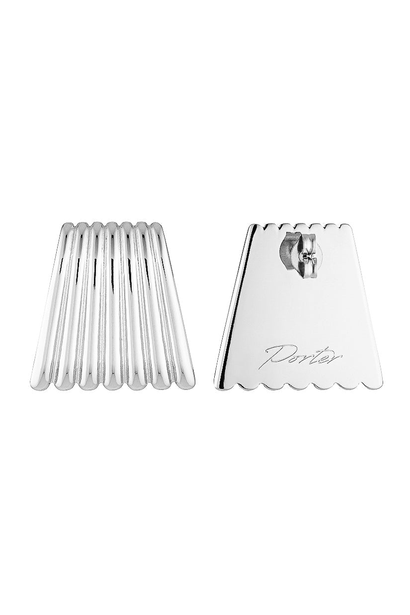 Porter Caterpillar Earrings in Silver — caterpillar Earrings are Porter's sculptural take on statement studs — a bold, textured silhouette designed to make an easy style statement.
