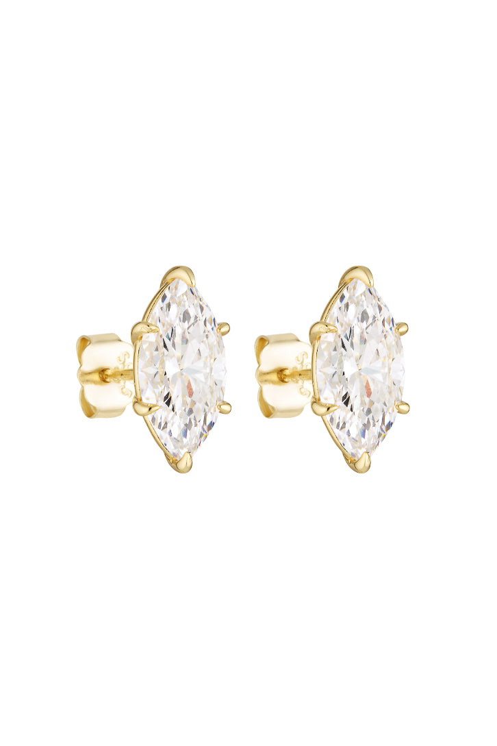 Porter Marquise Studs 2CT in Gold — the definitive statement essential your jewellery box has been waiting for.