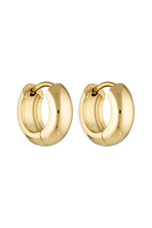 Porter Petite Thick Huggies 8mm in Gold — petite Thick Huggies 8mm are Porter's dainty everyday hoop essential — a compact, huggable design built for effortless stacking.