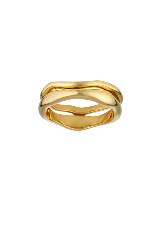 Porter Wave Ring Set — the Wave Ring Set is Porter’s modern take on timeless design — featuring two abstract wave rings in slim and thick variations.