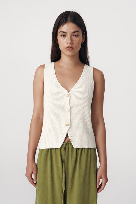 Rowie 'Rio Knit Vest' - Bone
