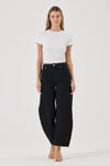 Rollas Gigi Barrel Forever in Black — the Gigi Barrel Forever Black jean by Rolla's features a relaxed barrel leg with a subtle taper for a flattering, modern fit.