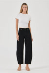 Rollas Gigi Barrel Forever in Black — the Gigi Barrel Forever Black jean by Rolla's features a relaxed barrel leg with a subtle taper for a flattering, modern fit.