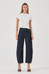 Rollas Gigi Barrel Super Rinse — the Gigi Barrel Super Rinse by Rolla’s is a modern denim silhouette designed with a relaxed barrel leg and a clean dark rinse wash.