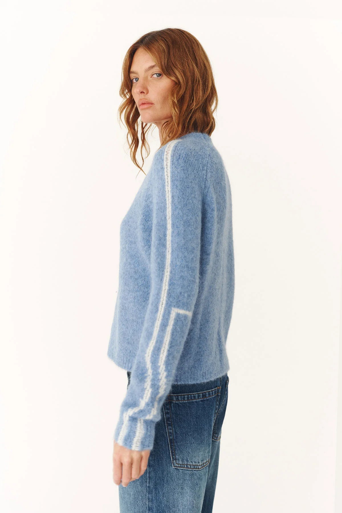 Rowie Lana Knit Jumper — ROWIE brushed alpaca blend knit jumper designed in a relaxed boxy silhouette.