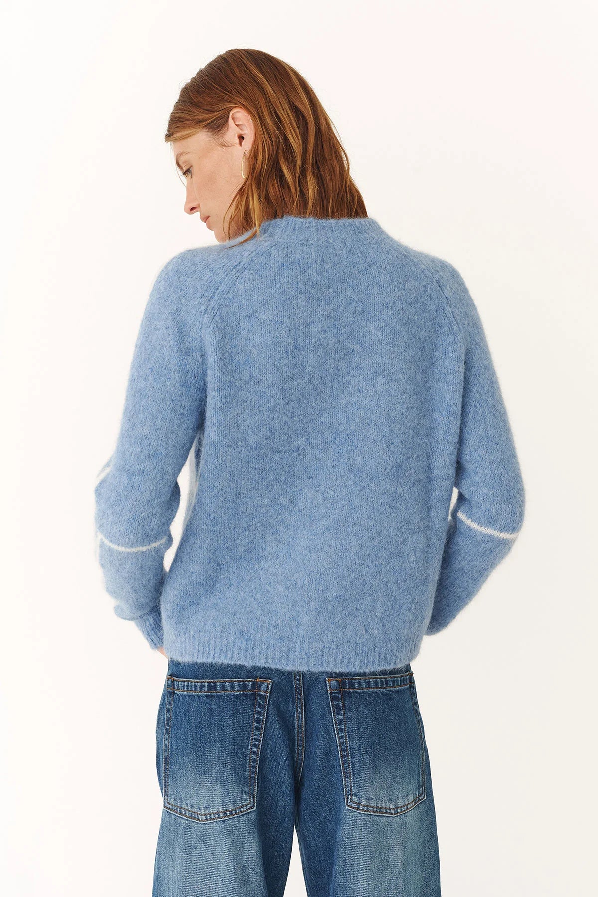 Rowie Lana Knit Jumper — ROWIE brushed alpaca blend knit jumper designed in a relaxed boxy silhouette.