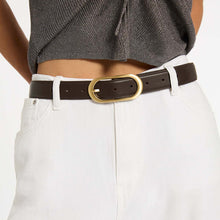 Status Anxiety 'Final Loop Belt' - Choc Nappa / Gold