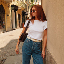 Status Anxiety 'Final Loop Belt' - Ivory Nappa / Gold