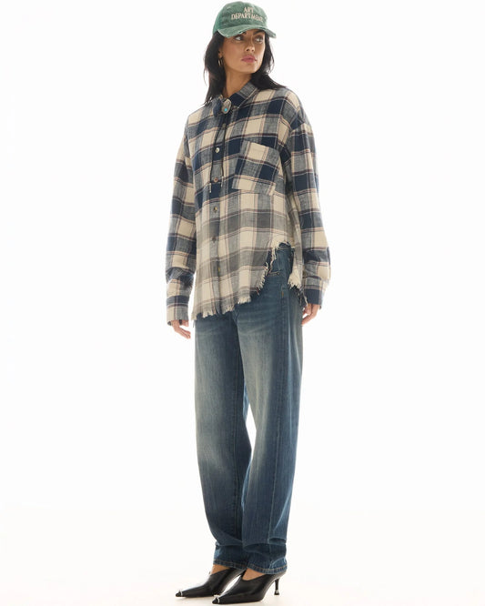 The Tales Cutaway Bleached Flannel Shirt, product photo.